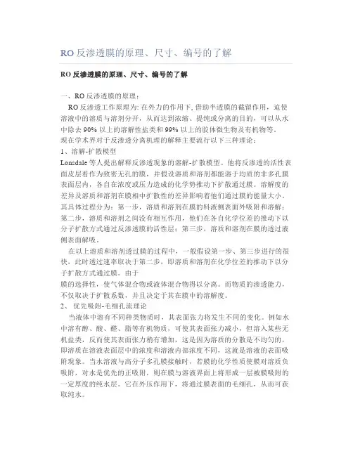 RO反渗透膜的原理尺寸编号的了解