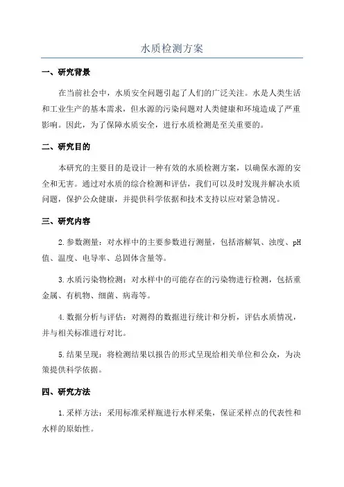水质检测方案