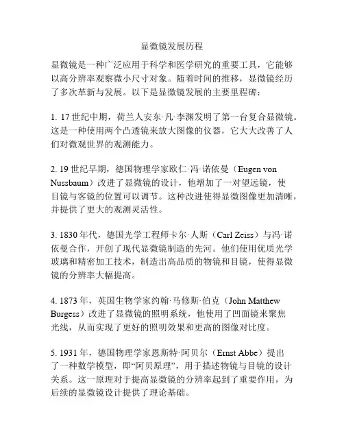 显微镜发展历程