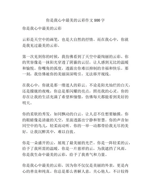 你是我心中最美的云彩作文800字