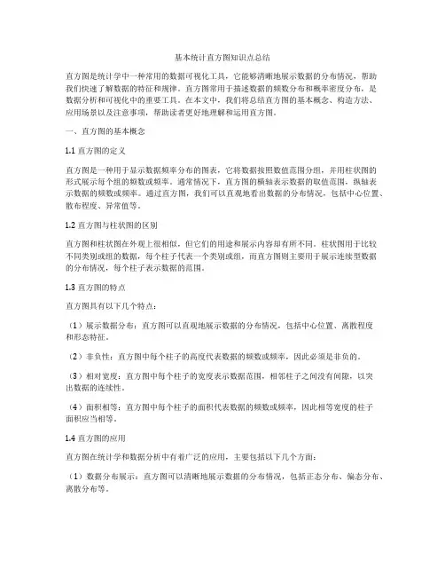 基本统计直方图知识点总结