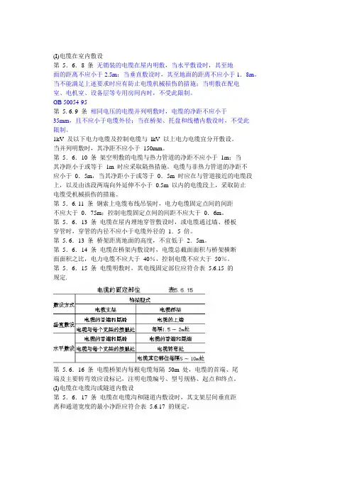 电缆敷设要求