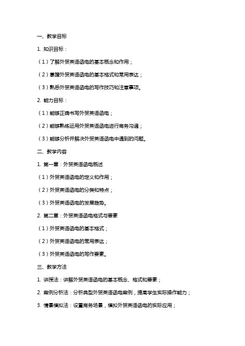 外贸英语函电电子教案