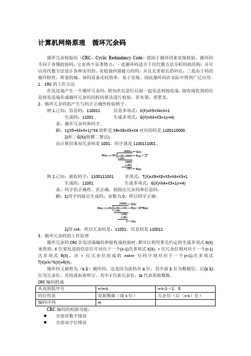 计算机网络原理  循环冗余码