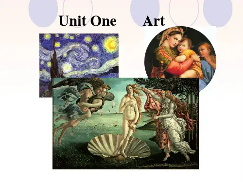 高中英语(人教版)选修六Unit 1 Art-reading课件 (共22张PPT)