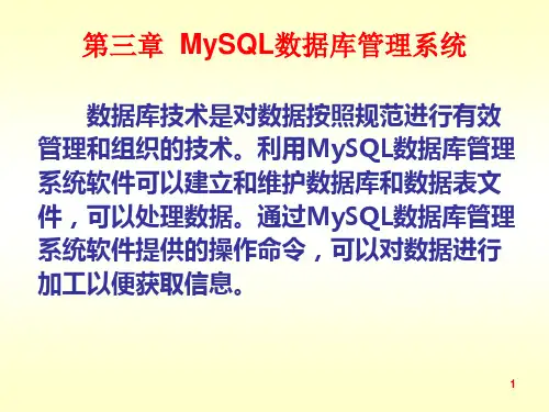 第三章MySQL数据库管理系统PPT课件