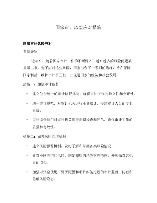 国家审计风险应对措施