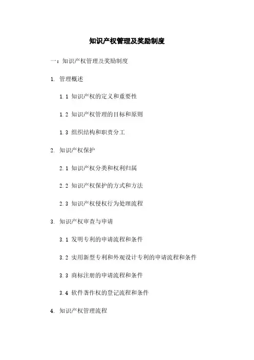 知识产权管理及奖励制度