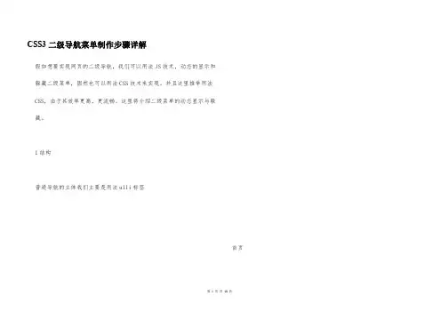 CSS3二级导航菜单制作步骤详解