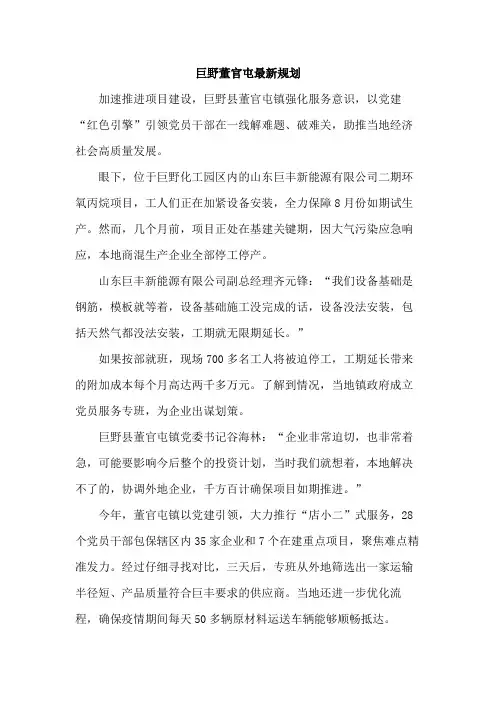 巨野董官屯最新规划