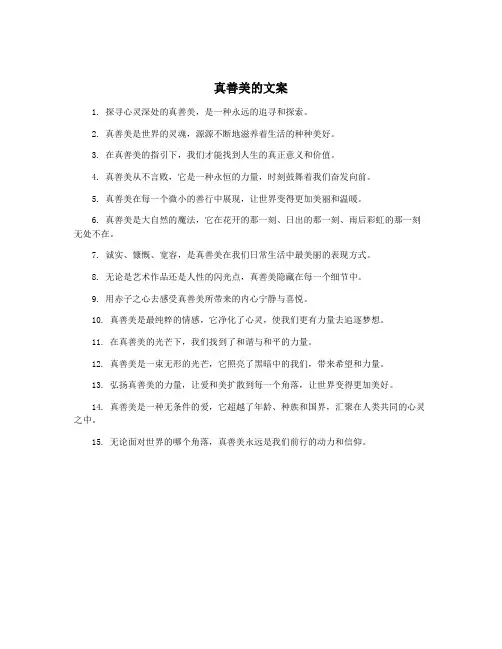 真善美的文案