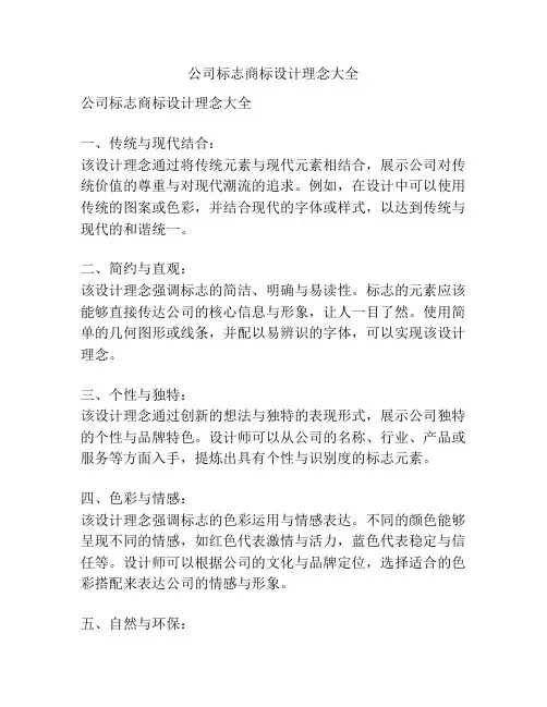 公司标志商标设计理念大全