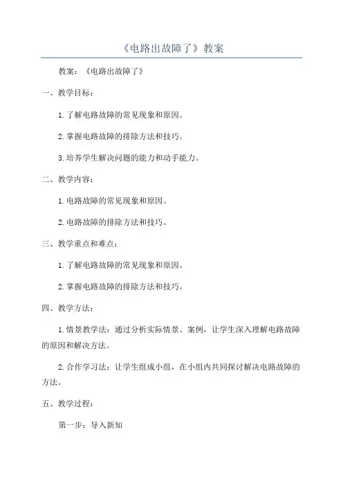 《电路出故障了》教案