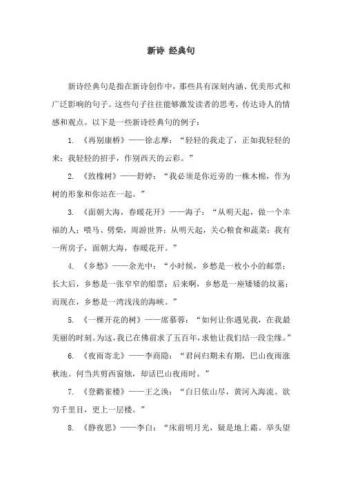 新诗 经典句