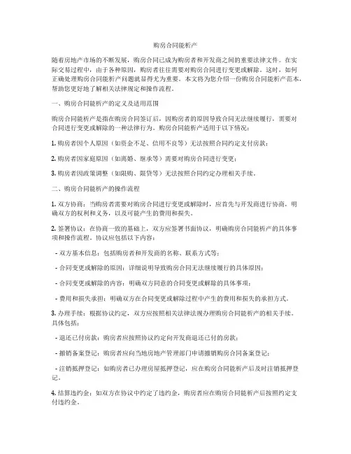 购房合同能析产