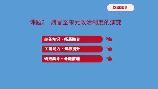 2022届备战老高考一轮复习课题3 魏晋至宋元政治制度的演变 课件