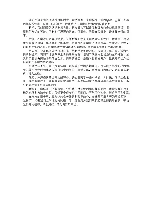 我探索的网络世界