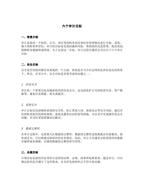 六个审计目标