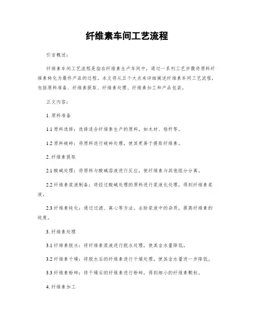 纤维素车间工艺流程