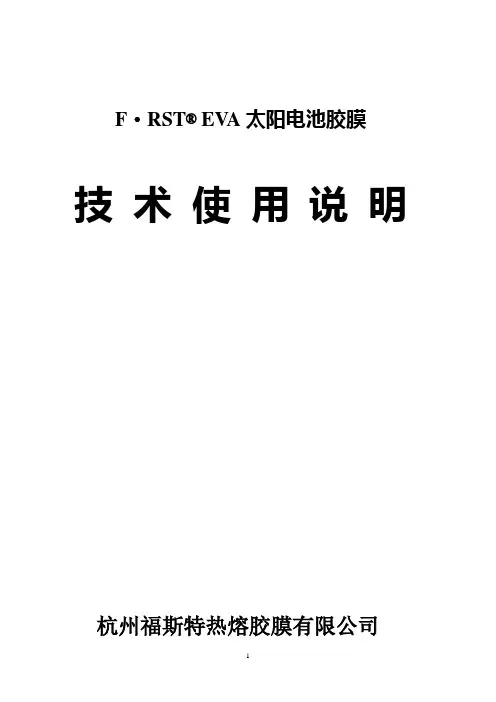 FIRST EVA技术使用说明