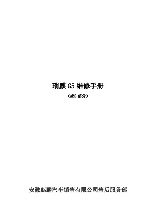 瑞麒G5维修手册——ABS部分