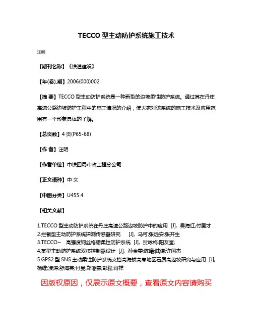 TECCO型主动防护系统施工技术