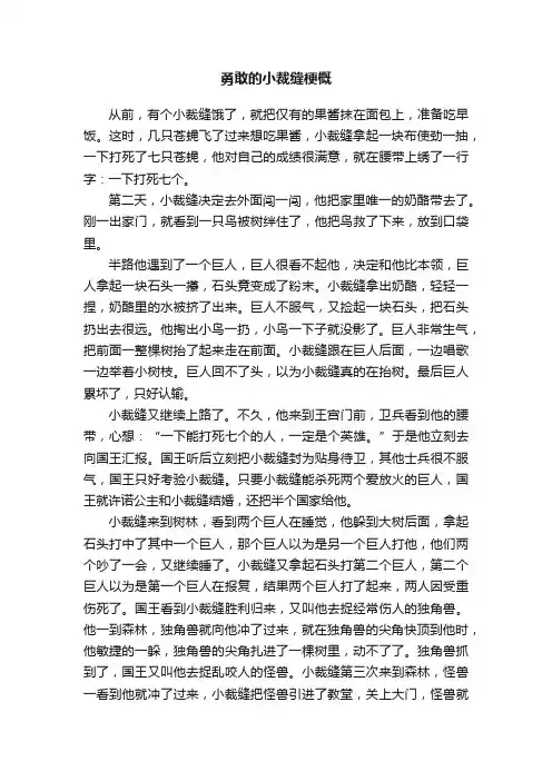 勇敢的小裁缝梗概