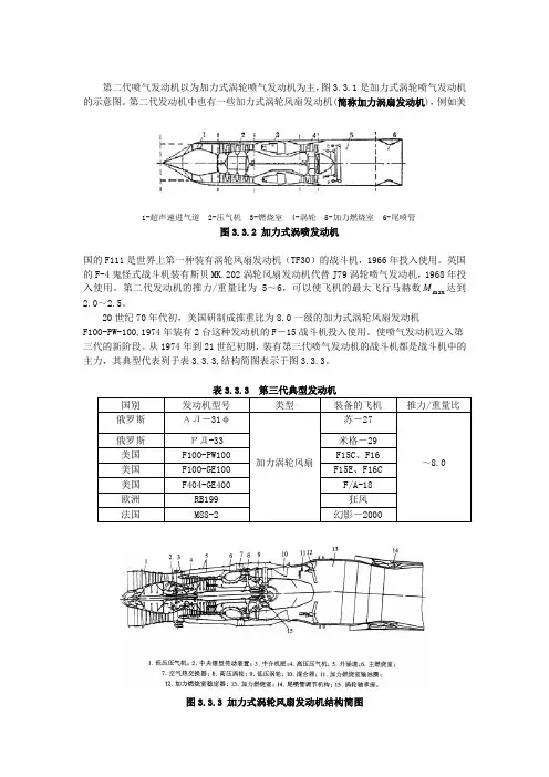 第二代喷气发动机以为加力式涡轮喷气发动机为主,图331是