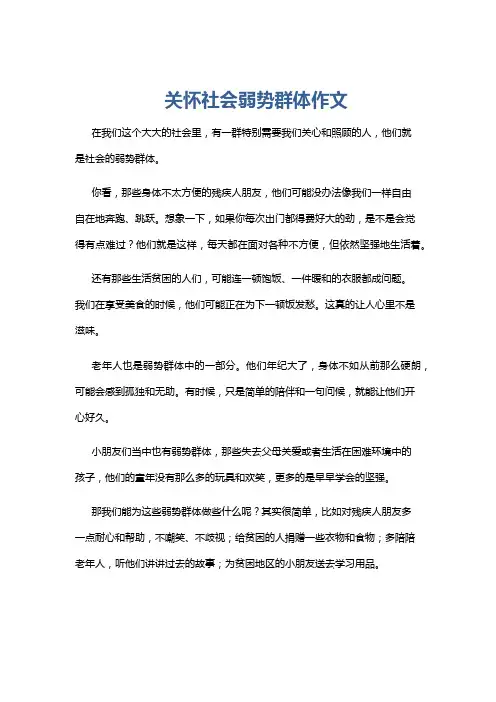 关怀社会弱势群体作文