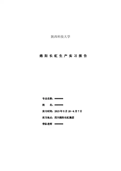 长虹生产实习
