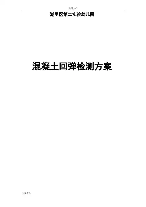 混凝土强度回弹检测方案设计