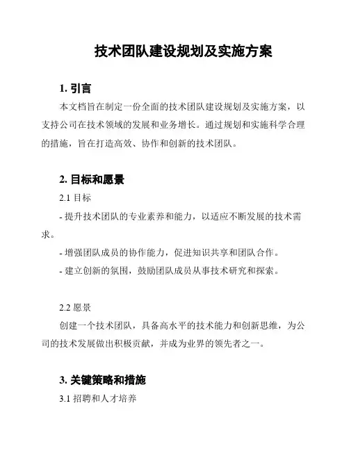 技术团队建设规划及实施方案