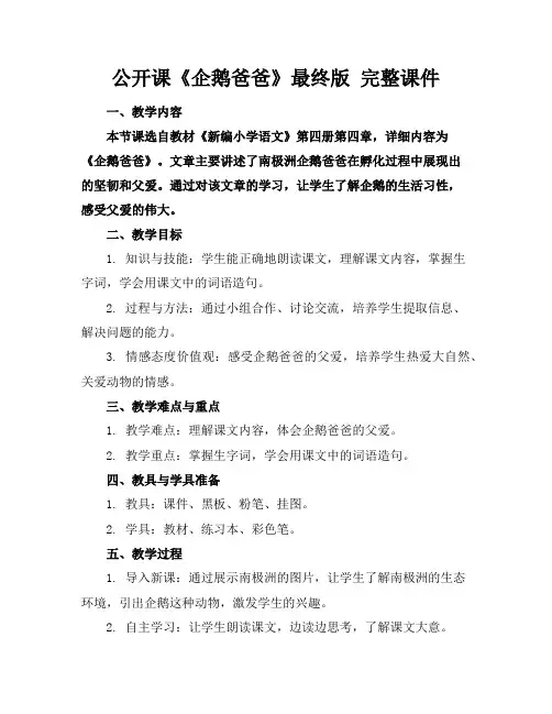 公开课《企鹅爸爸》最终版完整课件
