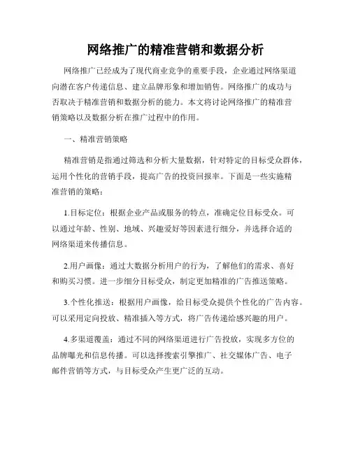 网络推广的精准营销和数据分析