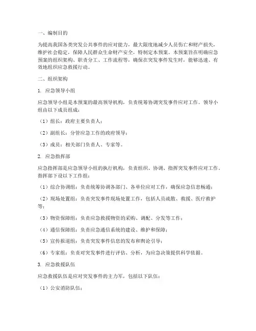 应急预案组织及职责