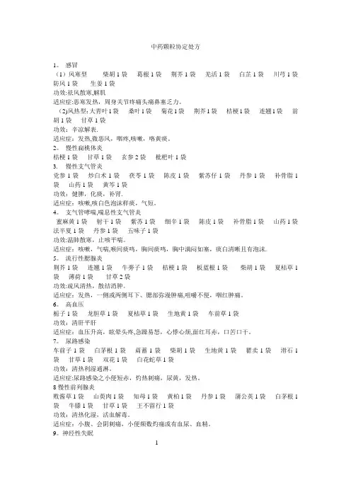 中药颗粒协定处方