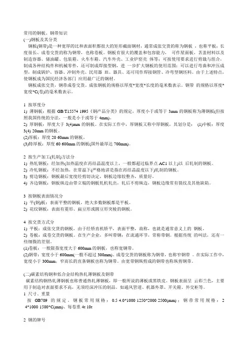 常用的钢板钢带知识