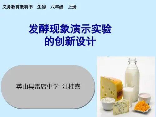 发酵现象实验说课课件2021-2022学年八年级人教版上册
