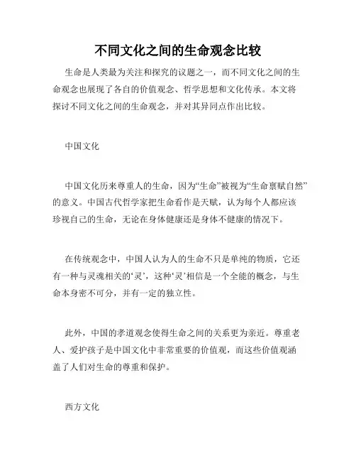 不同文化之间的生命观念比较