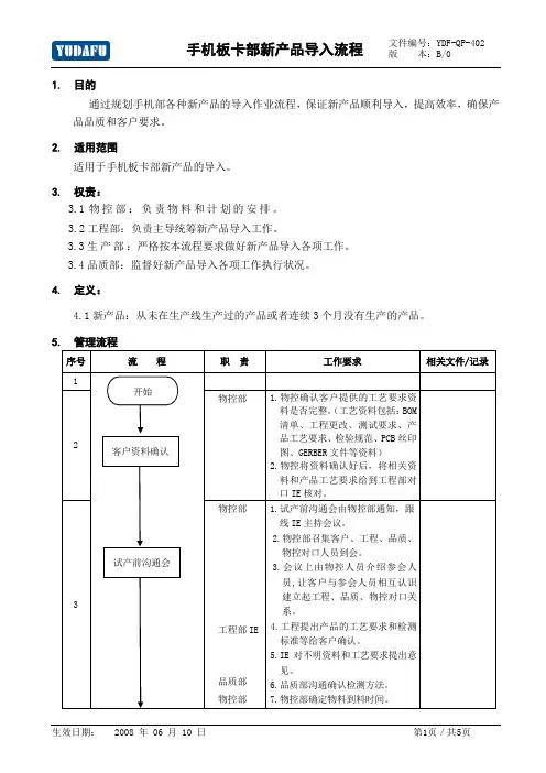 新产品导入流程(SMT)更新版