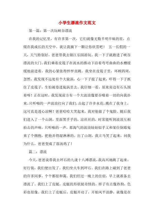 小学生漂流作文范文