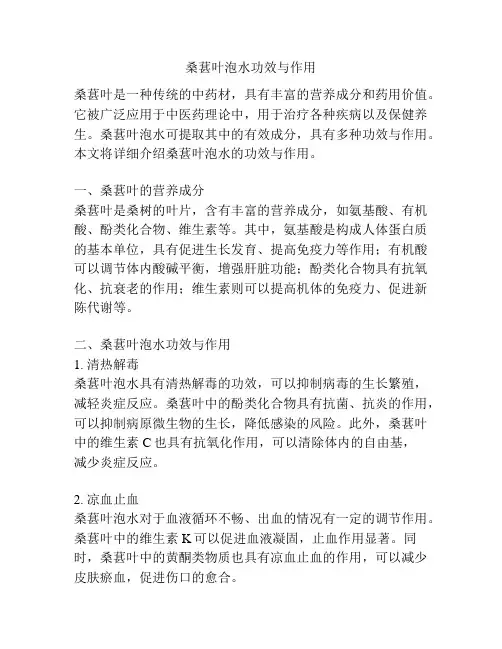 桑葚叶泡水功效与作用