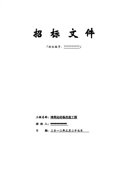 球类运动场招标文件范本