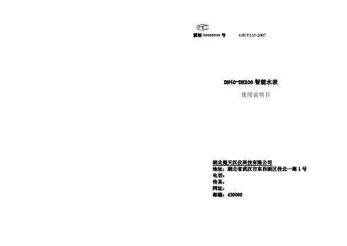大口径水表明书
