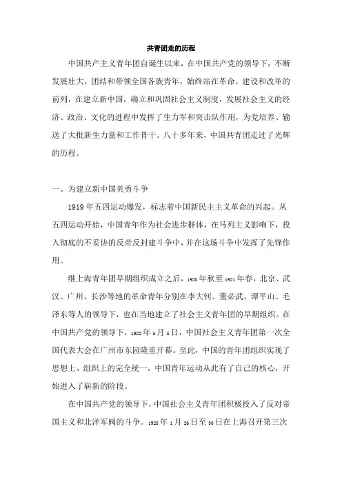 共青团走的历程