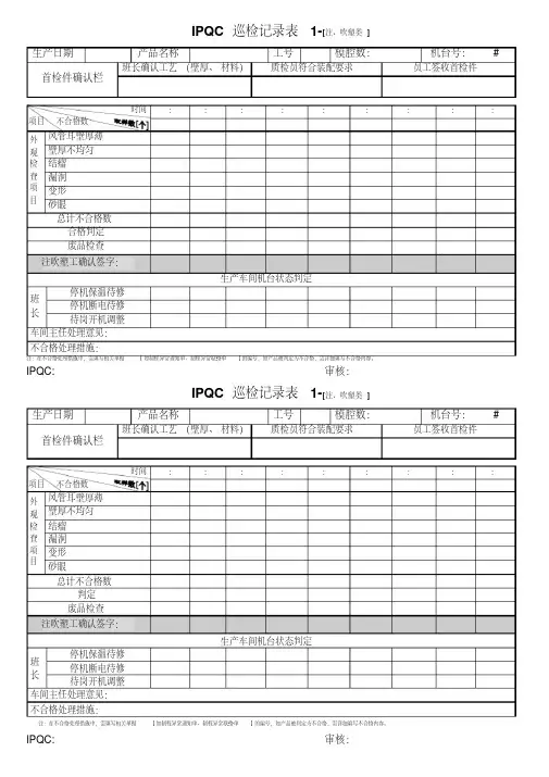 IPQC巡检记录表-吹塑类