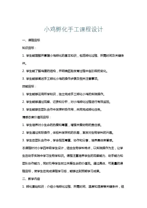 小鸡孵化手工课程设计