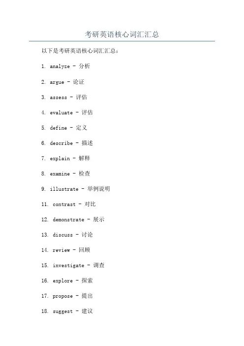 考研英语核心词汇汇总