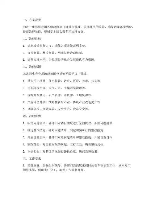 回头看专项治理方案