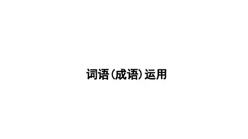 2024年中考语文总复习考点突破课件：词语(成语)运用(47张PPT)